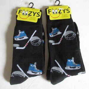 2 Pair Mens Novelty Socks Ice Hockey size 10-13 NWT